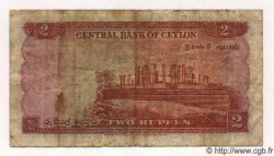 2 Rupees CEYLON  1952 P.50 F
