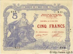 5 Francs NOUVELLE CALÉDONIE  1916 P.15a q.BB