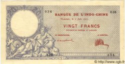 20 Francs NEW CALEDONIA  1925 P.20 XF