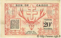 20 Francs NOUVELLE CALÉDONIE  1943 P.57b MBC+