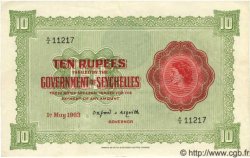 10 Rupees SEYCHELLEN  1963 P.12c fVZ
