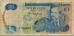 10 Rupees SEYCHELLES  1976 P.19a VG