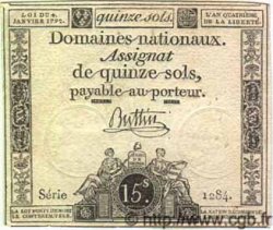 15 Sols FRANCE  1792 Laf.149 TTB