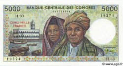 5000 Francs COMORAS  1984 P.12a FDC