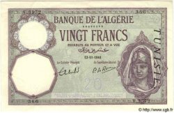 20 Francs TUNISIA  1941 P.06b AU-