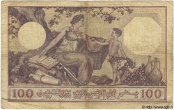 100 Francs TUNISIA  1928 P.10a VG