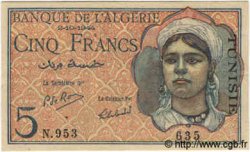 5 Francs TUNISIA  1944 P.16 AU