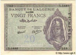 20 Francs TUNISIA  1945 P.18 UNC-