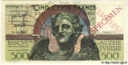 500 Francs Spécimen TUNISIA  1947 P.25s AU