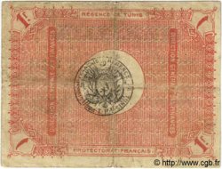 1 Franc TUNISIA  1918 P.36e MB