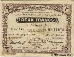 2 Francs TUNISIA  1919 P.47a BB
