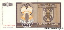 10 Dinara BOSNIA HERZEGOVINA  1992 P.133a UNC