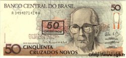 50 Cruzeiros sur 50 Cruzados Novos BRASILE  1990 P.223 FDC