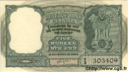 5 Rupees INDIA  1957 P.035a UNC