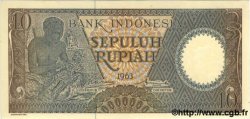 10 Rupiah INDONESIEN  1963 P.089 fST+