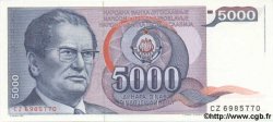 5000 Dinara YUGOSLAVIA  1985 P.093b UNC