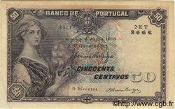 50 Centavos PORTUGAL  1918 P.112b VF+