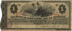 1 Peso  CUBA  1872 P.027a B+