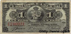 1 Peso CUBA  1896 P.047a TTB