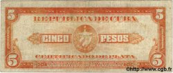 5 Pesos KUBA  1934 P.070a fSS