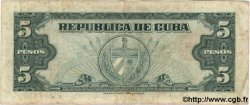 5 Pesos CUBA  1960 P.092a TB