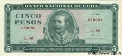 5 Pesos CUBA  1967 P.103a XF+