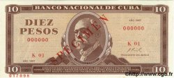 10 Pesos Spécimen CUBA  1967 P.104as NEUF