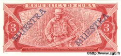 3 Pesos Spécimen CUBA  1984 P.107a NEUF