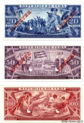 1, 5, 10, 20, 50 et 100 Pesos Spécimen CUBA  1961 P.Cs01 FDC