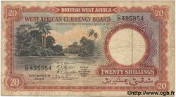 20 Shillings AFRIQUE OCCIDENTALE BRITANNIQUE  1953 P.10 TB