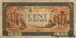 100 Piastres orange, cadre noir INDOCHINE FRANÇAISE  1945 P.073 pr.TB