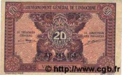 20 Cents INDOCHINE FRANÇAISE  1943 P.090 TTB
