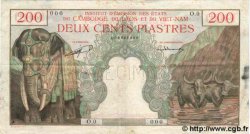 200 Piastres - 200 Riels Spécimen INDOCINA FRANCESE  1953 P.098s BB