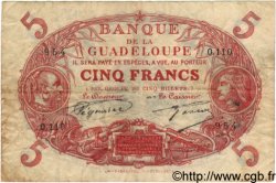 5 Francs Cabasson rouge GUADELOUPE  1930 P.07 BC+