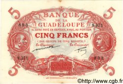 5 Francs Cabasson rouge GUADELOUPE  1944 P.07 SPL+
