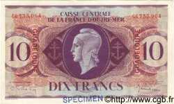 10 Francs Spécimen GUADELOUPE  1944 P.27as VZ+