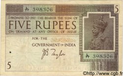 5 Rupees INDIA  1917 P.004b F - VF
