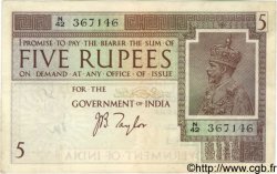 5 Rupees INDIA  1917 P.004b VF