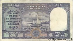 10 Rupees INDIA  1943 P.024 VF+