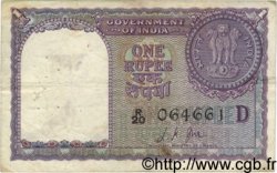 1 Rupee INDIA  1957 P.075f  F