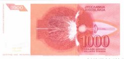 1000 Dinara YOUGOSLAVIE  1992 P.114 NEUF