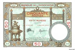 50 Roupies Spécimen INDE FRANÇAISE  1932 P.07as NEUF
