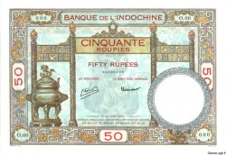 50 Roupies Spécimen INDE FRANÇAISE  1932 P.07as pr.NEUF