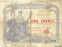 5 Francs NOUVELLE CALÉDONIE  1924 P.19 B