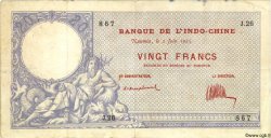 20 Francs NEW CALEDONIA  1925 P.20 F+