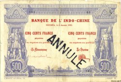 500 Francs Annulé NOUVELLE CALÉDONIE  1921 P.22s B+