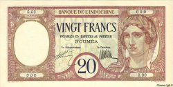 20 Francs Spécimen NOUVELLE CALÉDONIE  1932 P.37as SC
