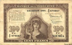 100 Francs NOUVELLE CALÉDONIE  1944 P.46b TB