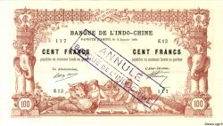 100 Francs Annulé TAHITI  1920 P.06b VZ+