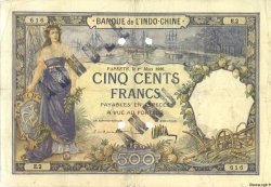 500 Francs Annulé TAHITI  1926 P.13as TB+